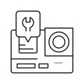 go pro camera repair line icon vector illustration Royalty Free Stock Photo