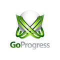 Go progress sphere arrow up logo concept design template Royalty Free Stock Photo