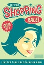 Go shopping creative retro sale banner