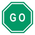 GO sign, icon go vector. Green color singe symbol illustration