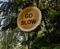 Go Slow traffic sign in a residential area Royalty Free Stock Photo