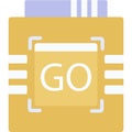 Go text logo run vector start icon isolated