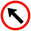 Go To The Left By The Arrow Traffic Road Sign,Vector Illustration, Isolate On White Background Label. EPS10 Royalty Free Stock Photo