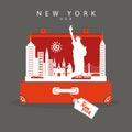 Go to New York. Suitcase New York Travel Monuments in New York. Lets Go