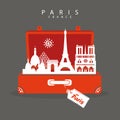Go to Paris. Suitcase Paris Travel Monuments in Paris. Lets Go