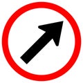 Go To The Right By The Arrow Traffic Road Sign, Vector Illustration, Isolate On White Background Label. EPS10 Royalty Free Stock Photo