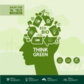 Let`s Save the world together green ecology vector illustration. Royalty Free Stock Photo