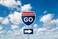 GO to SUCCESS sign on clouds in sky Royalty Free Stock Photo