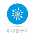 Go to Web icon. Globe with mouse cursors. Royalty Free Stock Photo
