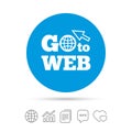 Go to Web icon. Internet access symbol. Royalty Free Stock Photo