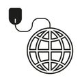 Go to Web icon. Mouse, globe icon. Vector illustration. EPS 10. Royalty Free Stock Photo