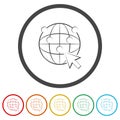 Go to web icon. Set icons in color circle buttons Royalty Free Stock Photo