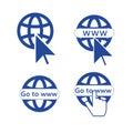 Go to web icons . Royalty Free Stock Photo