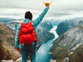 Go Vegan concept Traveler Man with banana Healthy Lifestyle Travel Royalty Free Stock Photo