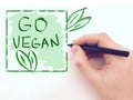 Go vegan eat healthy educational poster Royalty Free Stock Photo