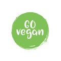 Go vegan friendly symbol eco vector logo. Vegan badge vegetarian icon