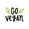 Go vegan lettering.