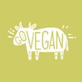 Go vegan motivational illustration.