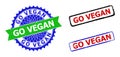 GO VEGAN Rosette and Rectangle Bicolor Stamps with Rubber Textures