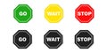 Go wait stop road sign . Set of control traffic signs . Vector illustration on white background Royalty Free Stock Photo