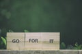 Go for it - words Royalty Free Stock Photo