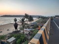 Goa beachside road with sunsets. Royalty Free Stock Photo