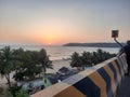 Goa beachside road with sunsets. Royalty Free Stock Photo