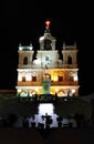 Goa city church at night lighting