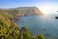 Goa. India. Beautiful view from the steep shore to the jungle and the sea Royalty Free Stock Photo