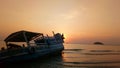 Goa India sunset beached boat Royalty Free Stock Photo