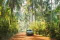 Goa, India. Suzuki Ertiga Car Of Second Generation Moving On Road Surrounded By Palm Trees In Sunny Day Royalty Free Stock Photo