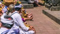 GOA LAWAH, BALI, INDONESIA - November 3, 2016: Balinese praying on ceremony at Pura Goa Lawah temple, Bali, Indonesia