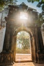 Goa Velha, India. Old St. Paul`s College Gate. Famous Landmark And Historical Heritage. St. Paul`s College Was A Jesuit