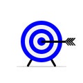 Blue aim, arrow, Idea concept, perfect hit, winner, target goal icon. Success abstract pin logo Royalty Free Stock Photo