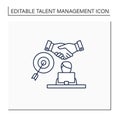 Goal agreement employee line icon