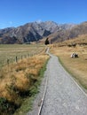 Long walk way to the goal at Castle hill