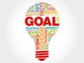 GOAL bulb word cloud Royalty Free Stock Photo