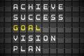 Goal buzzwords on black mechanical board Royalty Free Stock Photo