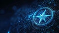 Goal compass success digital technology. Business strategy achievement. Royalty Free Stock Photo