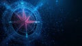 Goal compass success digital technology. Business strategy achievement. Royalty Free Stock Photo