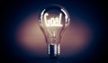 Goal concept - shining light bulb - 3D illustration Royalty Free Stock Photo