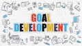 Goal Development in Multicolor. Doodle Design. Royalty Free Stock Photo