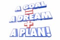 Goal Equals Dream Plus Plan Words