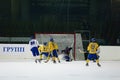 Goal in a gate of bandy team Zorkiy Royalty Free Stock Photo
