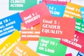 The Goal 5 : Gender Equality. The SDGs 17 development goals environment. Environment Development concepts