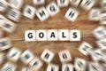 Goal goals setting success new aspirations strategy future dice