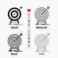 goal, hit, market, success, target Icon in Thin, Regular, Bold Line and Glyph Style. Vector illustration