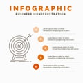 goal, hit, market, success, target Infographics Template for Website and Presentation. Line Gray icon with Orange infographic Royalty Free Stock Photo