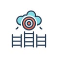 Color illustration icon for Goal, ladder and success