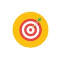 Goal Icon. Target symbol in flat style - round color icon. Royalty Free Stock Photo